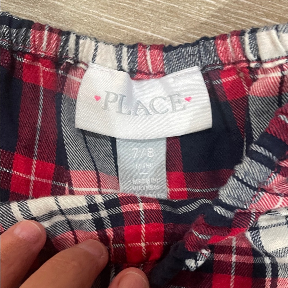 The Children's Place Navy and Red Plaid Dress (B) - Picture 3 of 4